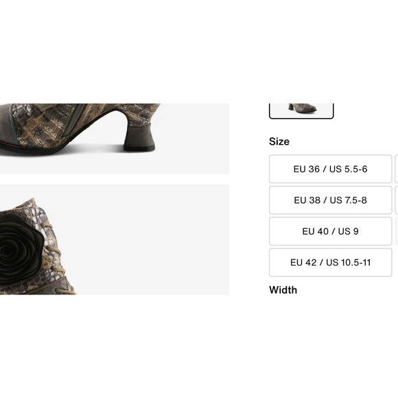 NEW L'ARTISTE SPRING STEP GRAY FLORAL PATCHWORK ANKLE BOOTS BOOTIES 38 US 7.5 8 - Picture 13 of 13